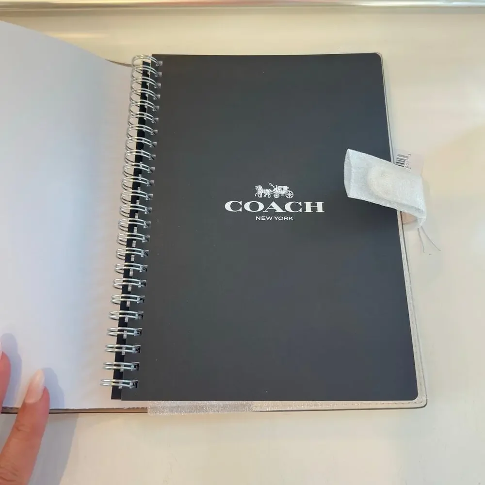 Authentic Coach Cream Signature Logo Notebook Cover